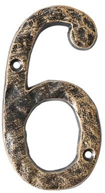 Numeri civici da 5,5 pollici con viti - Numero di porta moderno in metallo, numeri civici in bronzo di ghisa, cartello indirizzo, per esterno, cassetta delle lettere, appartamento, giardino(6)