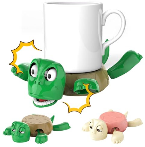 2PCS Divertido Portavasos de Tortuga, Creativo Posavasos De Tortugas, Posavasos Tortuga Graciosa, Posavaso De Turtle con Ojos Abiertos, Regalo para Amantes de Las Tortugas