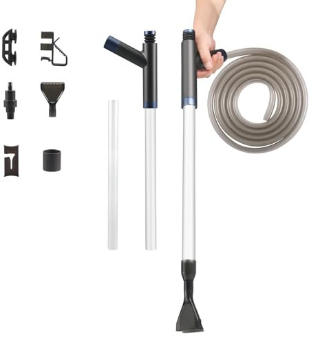 Wesditly Aquarium Sauger Multifunktionales Kiesreiniger Set, Mulmsauger Aquarium für Wasserwechsel Sandreinigung und Wasserumwälzung, Aquarium Sandreiniger Siphon Staubsauger