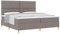 vidaXL Boxspringbett mit Matratze Taupe 200x200 cm Stoff