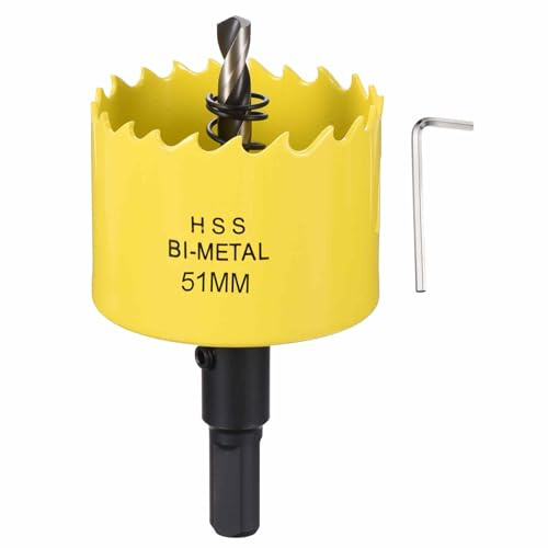 CoCud 2(51mm) Hole Saw Kit, M42 Bi-Metal Hole Cutter - for Metal, Wood, Plastic Plate and PVC Board. Yellow