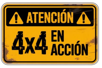 Pegatina 4x4 en Acción | Vinilo Adhesivo Resistente | 20 X 12 CM | Decoración Off Road para Coche, Camioneta, Jeep y Todo Terreno