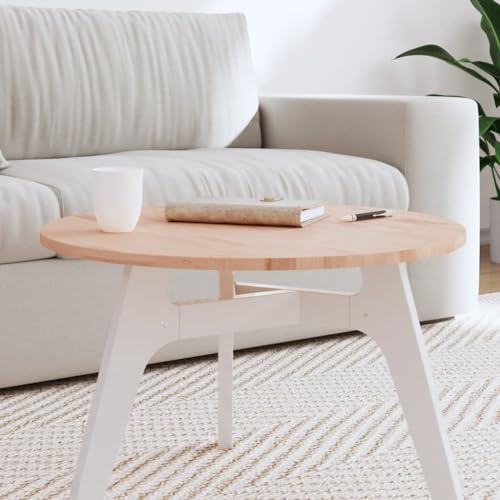 QJBSAVVA Tischplatte 60 cm rund Massivholz Buche unbehandelt Modernes Design Ersatzplatte, für Couchtisch und Bistrotisch Outdoor Küche Arbeitsplatte