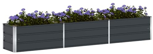 vidaXL Pflanzkübel Anthrazit 290 x 50 x 45 cm Verzinkter Stahl