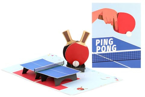 APGLSXY 3D Tischtennis Vatertagskarte mit Popup Design Premium Papier Kunst Gruß für Papa erscheinen Tischtennis