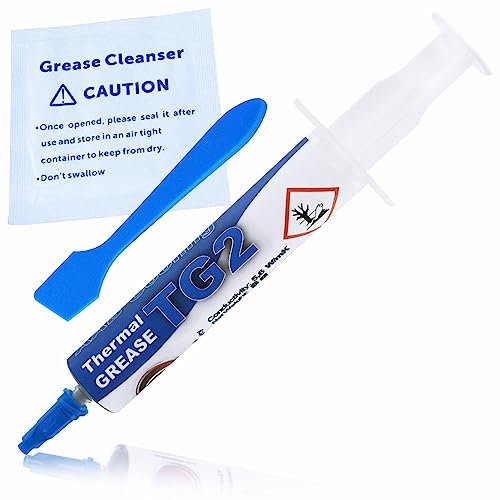 AABCOOLING Thermal Grease 2-8g - 5,6 W/MK - Une Pâte Thermique en Silicone pour Processeur CPU et GPU Qui Non Corrosive Pas Le Courant Électrique, Conductivité Thermique Optimale, pour PC