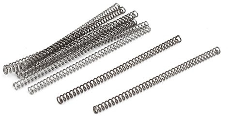 sourcingmap Compression Spring,304 Stainless Steel,2mm OD,0.3mm Wire Size,40mm Free Length,Silver Tone,10Pcs