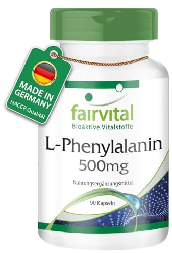 fairvital L-Phenylalanin 500mg, 90 Kapseln, HOCHDOSIERT, VEGAN, essentielle Aminosäure