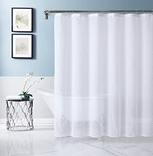 Dainty Home Tenda da doccia delicata, bianco, 70x72''