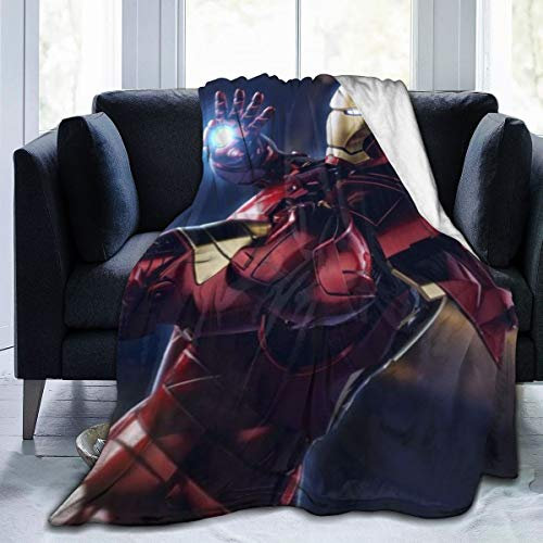KANKANHAHA Avengers Iron Man Supernatural Ultra Soft Micro Flano Bettdecke, luxuriös, gemütlich, bedruckt, flauschig, Plüschdecke für Couch Sessel Wohnzimmer 127 x 102 cm