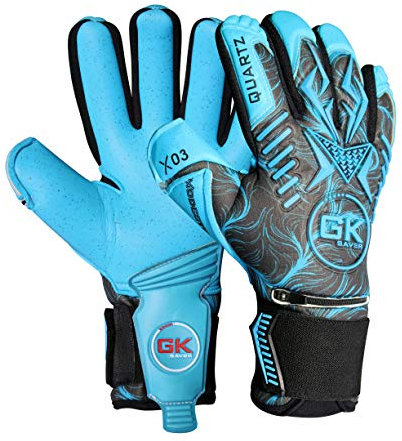 GK Saver Fußball-Torwarthandschuhe – Modesty-Serie | Professionelle Fußball-Torwarthandschuhe mit Rutschfester Handfläche und abnehmbaren Savefingers | Größen 6-11 (MDX03 Cyan YF, Size 9)