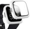 Miimall Kompatibel mit Fitbit Versa 2 Hülle mit Glas Schutzfolie, Sehr stark PC Schutzhülle + Displayschutzfolie Vollschutz Ultradünne Bumper Schutz Case für Fitbit Versa 2 - Weiß