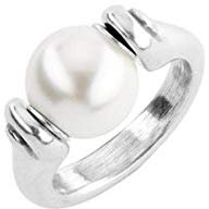UNO de 50 | Anillo en Aleación de Metales | Bañado en Plata de Ley | Con Perla Shell | Joya Artesanal | Diseño Creativo