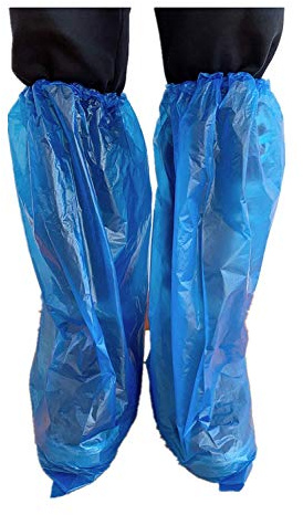 Couvre-chaussures jetables - Paquet de 100 (50 paires) Couvre-chaussures et bottes pour tapis d'intérieur Protection Antipoussière Extérieur Imperméable Antidérapant Durable PE/polyéthylène