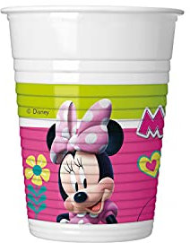 Procos-93559 Gobelets Minnie Mouse Happy, 93559P, Multicolore, 8 Unité (Lot de 1)