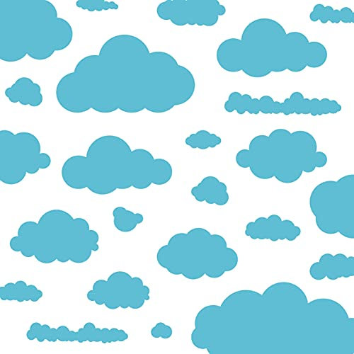 WandSticker4U®- Wandtattoo WOLKEN in BLAU Selbstklebend I Baby Wandsticker Kinder-zimmer Himmel Traum I Wand Aufkleber für Mädchen & Junge Babyzimmer Deko [23 Teilig]
