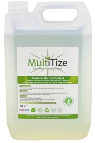 MultiTize Eco, Multi Purpose, Multi Surface Antibacterial Cleaner, Surface Cleaner, 5 Litres, Kills 99.99% Bacteria in under 30 Seconds, Contains Barrier Control. (5 Litres)