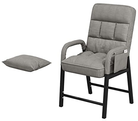Sessel Mit Schlaffunktion, Chaiselongue Indoor Mit Armlehnen, Mid-Century Modern Accent Chair Mit Stahlbeinen Und Aufbewahrungstaschen Einzelner Verstellbarer Gepolsterter Sofastuhl Für Wohnzimmer
