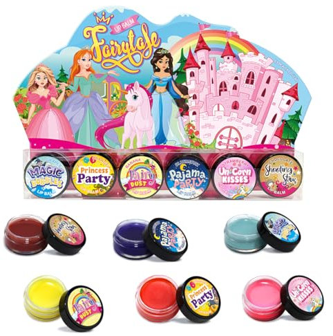 Beauty4Britain Prinzessin Märchen Lippenbalsam-Set für Kinder - Nährend, Transparent, Glänzend, Fruchtiger und Schokoladiger Duft - Lippenbalsam-Set für Mädchen (Prinzessin)