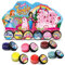 Beauty4Britain Set de 6 Bálsamos Labiales Princesa de Cuento para Niños - Nutritivos, Sin Color, Efecto Brillante, Fragancia Frutal y Chocolate - Kit de Bálsamos Labiales para Niñas (Princesa)