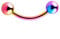 Piercingfaktor Unisex Banane Piercing aus Chirurgenstahl mit Perlen Kugeln Augenbrauen Tragus Helix Lippe Ohr Nase Intim Rainbow 1,2mm x 6mm x 3mm