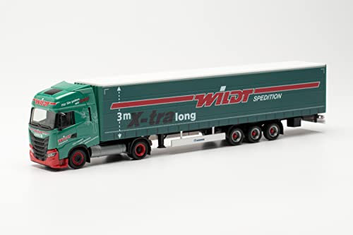 Iveco S-Way LNG Gardinenplanen-Sattelzug 15 m „Wildt“ LKW Miniaturmodelle Kleinmodell Sammlerstück Detailgetreu