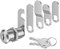 VOCIBO® Serrure de boîte aux lettres de 30 mm, livré avec 5 plaques de serrure différentes, serrure d'armoire, serrure de meuble, serrure à casier, serrure à levier pour boîtes aux lettres