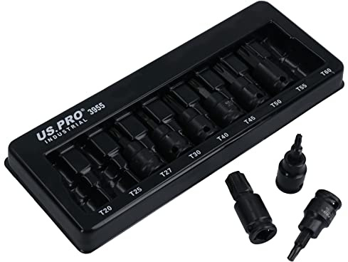 Male Torx Star Impact Impacted Shallow Short Bit Sockets T20 – T60 9pc Set