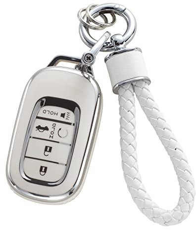 YO&YOYE Für Honda Schlüsselanhänger-Abdeckung mit Schlüsselanhänger, weiches TPU-Schlüsselgehäuse, Schutz, passend für 2022 Honda Accord Civic CRV Pilot Odyssey 11. Generation Smart Key Holder