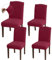 Granbest Hohe Dehnung Stuhlhussen, Universelle Passform Jacquard Esszimmerstühle Bezüge, Abnehmbare Stuhl Protektors für Esszimmer, Küche, Restaurant und Hotel (Set von 4, Weinrot)