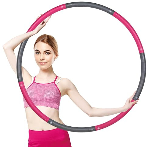 2,3kg Gewicht Hula Hoop Reifen Erwachsene Hullahub Reifen zum Abnehmen für fortgeschrittene 8 Teiliger und 100 cm Fitnessgerät für Zuhause Hoola Hoop Fitness