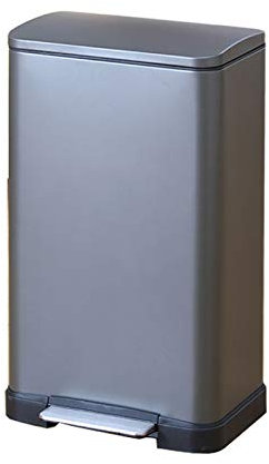 Poubelle Foot-commande Poubelle avec couvercle poubelle des ménages en acier inoxydable Can grande capacité Pédale Poubelle silencieux et doux ouverture et de fermeture Pour Cuisine, Bureau, Salle de