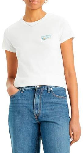 Levi's Femme The Perfect Tee T-Shirt, Waves Ashore BW Fill, L