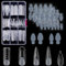 MELLIEX 120 Pièces Faux Ongles Conseils de Extension 12 Tailles 5 Formes Transparents Capsule Ongles Avec 48 Film à Ongles Autocollants pour Manucure Française de Nail Art