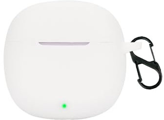 TIMEYUE Case for Honor Earbuds X6, [Shockproof] Soft Silicone Full-Body Protection Case with D Shape Clip, Compatible with Honor Earbuds X6 [Anti-fingerprint]-White