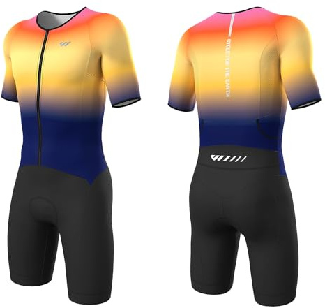 Lo.gas Combinaison Trifonction Triathlon Homme,Respirante à Séchage Rapide pour Entraînement Natation Vélo Course à Pied et Compétition