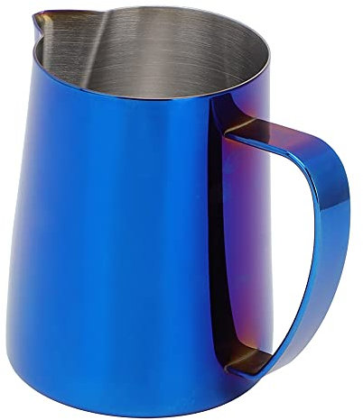 600ml Blue Stainless Steel, Milk Frothing Cup Coffee Pitcher Titanize Coffee Pitcher Milk Frothing Cup Jug for Latte Art (Blue)