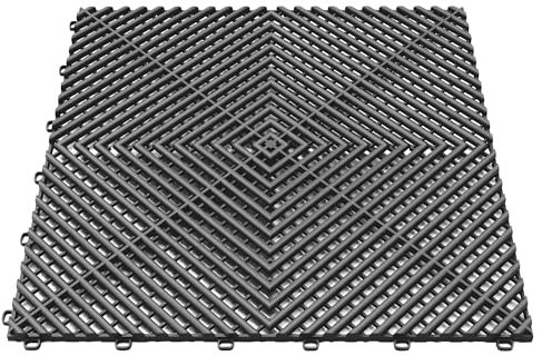 25 piastrelle per pavimenti per garage, 40 x 40 cm, antiscivolo, ad incastro, in plastica, per garage, organizzazione garage e garage, motivo ventilato (nero)