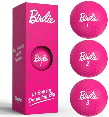 Shanker Golf - Pink Golf Balls - Funny Birdie Women's Golf Balls - Fun Golf Gifts for Women (Sleeve of 3, Novelty)