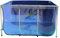 Fischzucht Leinwand Rahmen Fischteich mit transparentem Sichtfeld & Ablassventil – Freistehender Aquariumpool für Garten Wasserspiel