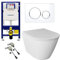 Alpenberger Hänge WC Komplettset | Spülrandloses WC | Klo mit Toilettenspülkasten Geberit Duofix Bausatz und Betätigungsplatte | Unterputz Spülkasten WC | Wand WC Set