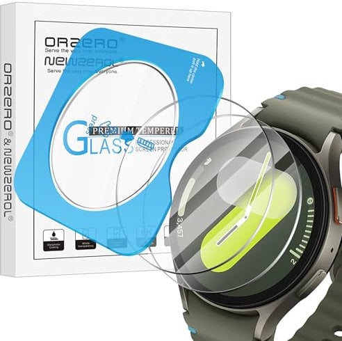 NEWZEROL 2 Pack Compatible for Samsung Galaxy Watch 7 / Watch 6 (44MM Version) (with Installation Frame) Tempered Glass Screen Protector High Resolution Tempered Glass Screen Protector Protective Film
