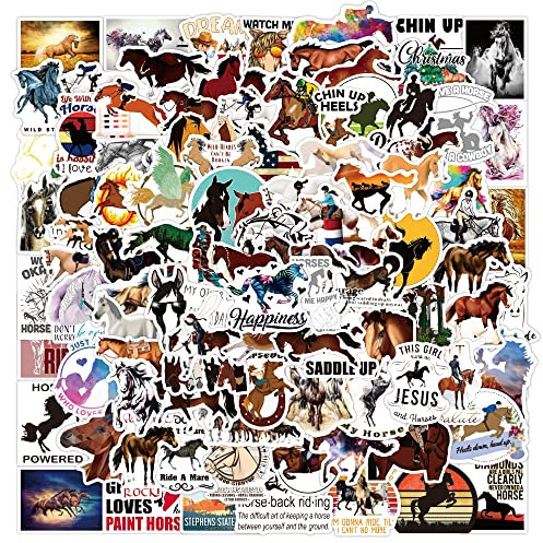 Horse Stickers Cute Aesthetic Vinyl Waterproof Stickers Decorative Stickers for Water Bottle, Computer, Notebook, Luggage, Phone, Laptop Bike Skateboard