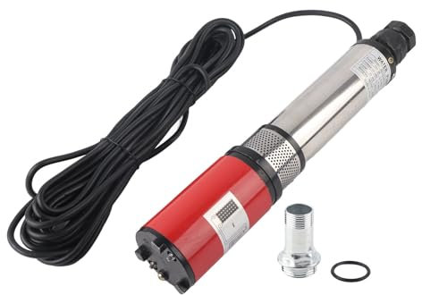 Bomba de Pozo Profundo de CC, Flujo Grande, Batería Solar de Alta Elevación, Motor de Latón, Impulsor Antiarena, Rotación de Varias Etapas, CC 48 V, para Uso Doméstico