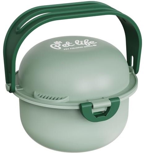 2-in-1 Portable Dog Bowls for Food and Water, Large Capacity Travel Dog Food Bowl, Soak Drain Pet Wet Food Container, Dog Food Storage with Lid and Stainless Steel Bowl for Walking, Camping, Hiking