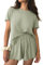 Ekouaer Pyjama Femme ete Ensemble de Pyjama Court Haut à Manche Courte avec Boutons Pyjamas Short Couleur Unie 2 Pièces