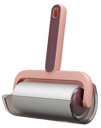 Valcla Fusselrolle Kleidung Haushalt Mantel Aufkleber Tilt Tear Austauschbare Klebrige Papier Kleidung Haarentferner Haar Stripper Rolle Lint Remover(Pink+Purple)