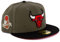 New Era Cap 59FIFTY Herren Basecap NBA Limited Edition (Chicago Bulls, Oliv/schwarz, 7 3/4)