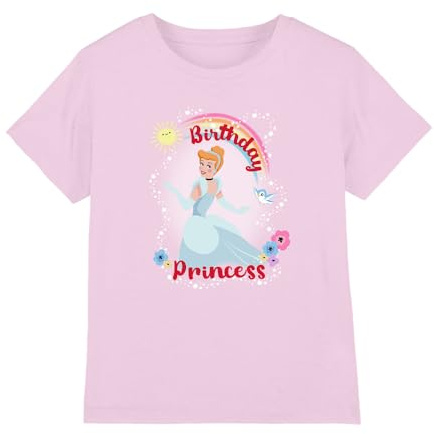 Cinderella Birthday Princess Girls T Shirt, Pink, 7-8 Years