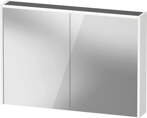 Duravit D-Code Spiegelschrank, Steckdose Typ E (FR, BE), 2 Türen, LED-Lichtfeld Oben, 1000x700mm, 7 W, DC7107018181000, Farbe: weiß matt